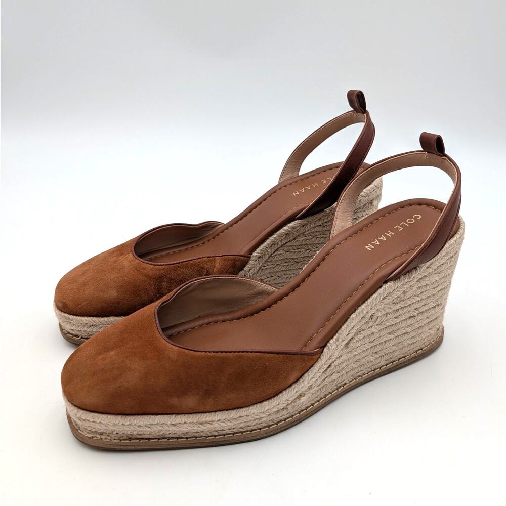 Cole Haan Kyra Cloudfeel Wedge Heel Sandal Women's Tan Size US9B EU39.5